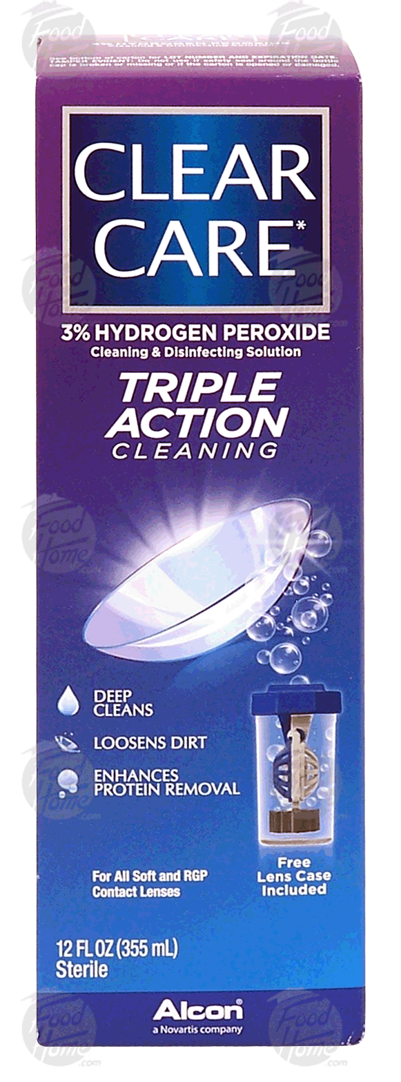 Clear Care Triple Action Cleaning cleaning & disinfecting solution, 3% hydrogen peroxide Full-Size Picture